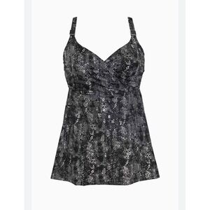 Miraclesuit Surplice Tankini Womens 36DD Black White Abstract Excellent 6556106